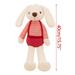 Creative Rabbit Doll Plush Toy Ornament Cute Plush Gift Set 3 4 5 Year Old Girl Handmade Plush Stuffed Animal Knitted Doll Baby Sleep Toy Newborn Gift Pillows Long Ears Rabbit Girl Doll (Red)