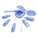 9PCS Plastic Simulation Dentist Play Set Medical Kit Pretend Toy for Kids Hygienic Habbit Cultivation Role Play Game for Children 6 Colors (Blue/Pink/Yellow/Green) Simple OPP Bag Packaging