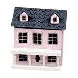 Darzheoy Wooden Miniature House Large Wooden Doll House Toy Dollhouse Furniture Wooden Dolls House for Kids Pretend Play Great as a Gift - Pink