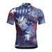 GLVSZ 4th of July Cycling Jersey for Men Short Sleeve USA Flag Patriotic Bike Biking Shirts Full Zip Road Bicycle Clothes Tops