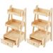 Decor 2 Pcs Delicate Mini Furniture Doll House Rack Desktop Baby Wooden Child