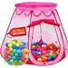 Ball Pit Princess Castle Play Tent for Girls w/ 50 Balls - Pop Up Children Play Tent with Glow in the Dark Stars & Hearts Design - Princess Approved - Includes Removable Roof Top - Perfect for Sensory