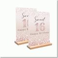 Rose Gold Glitter Sweet 16 Birthday Table Decor: Sparkling Poster Acrylic Sign & Centerpieces for Girls 16th Celebration