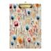 Acrylic Clipboards Colorful Flowers Floral A4 Standard Size Clipboard 12.5 X 9 Clip Board for Office School Teacher Women Men