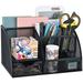 Nvzi Mesh Desk Organizer Pen Holders Office Storage Supplies Drawer Organizers 7 in 1 for Office Home School Supply Black