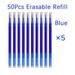 50 Pcs/Set 0.7mm Erasable Pen Refill Rod Magic Erasable Gel Pen Blue Black Ink 8 Color Office Stationery Writing Supplies 50pcs blue