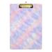 Pink with Rainbow Clipboard Acrylic Clipboards Standard A4 Letter Size 12.5 X 9 with Retractable Hanging Tab Clip Board for Teacher Kids Students Office