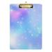 Rainbow Gradient with Blue Clipboard Acrylic Clipboards Standard A4 Letter Size 12.5 X 9 with Retractable Hanging Tab Clip Board for Teacher Kids Students Office