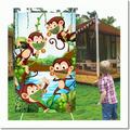 Wild Jungle Adventure Party Banner - Safari Animal Backdrop for Monkey Toss Games - Tropical Forest Theme Decor - Perfect for 1st Birthday Baby Shower and Outdoor Celebrations!