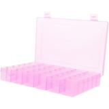 Manicure 36 Grids Organizer Container Screw Organizer Bead Storage Detachable Acrylic Organizers Kids Storage Bin Beads for Kids Jewelry Boxes Cosmetic Travel Pink Rock