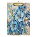 Acrylic Clipboards Lily Flowers Blue A4 Standard Size Clipboard 12.5 X 9 Clip Board for Office School Teacher Women Men