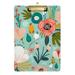 Colorful Flowers Floral Clipboard Acrylic Clipboards Standard A4 Letter Size 12.5 X 9 with Retractable Hanging Tab Clip Board for Teacher Kids Students Office