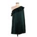 Madewell Casual Dress - Mini Open Neckline Sleeveless: Green Print Dresses - Women's Size 6