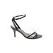 Ann Taylor LOFT Heels: Black Solid Shoes - Women's Size 8 - Open Toe