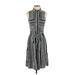 Who What Wear Casual Dress - Shirtdress High Neck Sleeveless: Gray Stripes Dresses - Women's Size X-Small