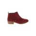 Gianni Bini Ankle Boots: Burgundy Solid Shoes - Women's Size 9 - Almond Toe