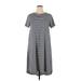 Lularoe Casual Dress - High/Low High Neck Short sleeves: Gray Print Dresses - Women's Size X-Large