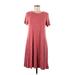 Old Navy Casual Dress - A-Line Crew Neck Short sleeves: Burgundy Polka Dots Dresses - Women's Size Medium