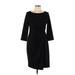 Calvin Klein Casual Dress - Sheath Crew Neck 3/4 sleeves: Black Solid Dresses - Women's Size 10