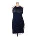 David's Bridal Cocktail Dress: Blue Dresses - Women's Size 16