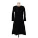 Nine West Casual Dress - Sweater Dress: Black Dresses - Women's Size Large