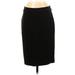 Ann Taylor Casual Pencil Skirt Knee Length: Black Solid Bottoms - Women's Size 4