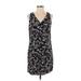 Old Navy Casual Dress - Mini V-Neck Sleeveless: Black Floral Dresses - Women's Size Medium