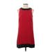 INC International Concepts Cocktail Dress - Mini Crew Neck Sleeveless: Red Solid Dresses - New - Women's Size 4