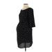 Seraphine Casual Dress - Mini High Neck Short sleeves: Black Print Dresses - Women's Size 2 Maternity