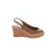 Antonio Melani Wedges: Tan Solid Shoes - Women's Size 8 - Peep Toe