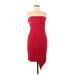 LOVE X DESIGN Cocktail Dress - Sheath Open Neckline Sleeveless: Red Solid Dresses - New - Women's Size Medium