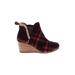 TOMS Ankle Boots: Burgundy Fair Isle Shoes - Women's Size 6