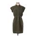 Express Outlet Cocktail Dress - Shirtdress: Green Dresses - Women's Size Small