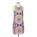 Annie Griffin Casual Dress - Shift: Blue Aztec or Tribal Print Dresses - Women's Size Medium