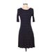 Old Navy Casual Dress - Midi: Blue Stripes Dresses - Women's Size Small