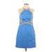 Lilly Pulitzer Casual Dress - A-Line Halter Sleeveless: Blue Solid Dresses - New - Women's Size 2