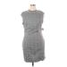 Alexia Admor Casual Dress - Mini Crew Neck Sleeveless: Gray Print Dresses - Women's Size X-Large