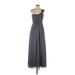 Christina Wu Celebrations Cocktail Dress - A-Line One Shoulder Sleeveless: Gray Solid Dresses - Women's Size 12