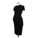 Hatch Casual Dress - Bodycon High Neck Short sleeves: Black Print Dresses - Women's Size Small Maternity