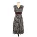 Style&Co Casual Dress - A-Line V-Neck Sleeveless: Brown Dresses - Women's Size Large