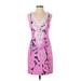 Lilly Pulitzer Casual Dress - Sheath V-Neck Sleeveless: Pink Dresses - Women's Size 2