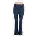 Woman Within Jeggings - High Rise Boot Cut Boot Cut: Blue Bottoms - Women's Size 18 - Dark Wash