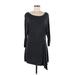 White House Black Market Casual Dress - Mini Boatneck 3/4 sleeves: Gray Dresses - Women's Size Medium