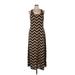 Faded Glory Casual Dress - Maxi: Brown Chevron/Herringbone Dresses - Women's Size X-Large