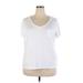Talbots Short Sleeve T-Shirt: White Tops - Women's Size 3X