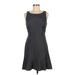 Elle Casual Dress - Fit & Flare: Gray Jacquard Dresses - New - Women's Size 6