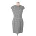 H&M Casual Dress - Bodycon: Gray Houndstooth Dresses - Women's Size 10