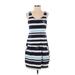 Beach by Exist Casual Dress Scoop Neck Sleeveless: Blue Print Dresses - Women's Size Medium