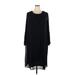 Anthony Richards Cocktail Dress - Shift Crew Neck Long sleeves: Black Solid Dresses - Women's Size 22