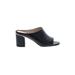 Cole Haan Mule/Clog: Slip-on Chunky Heel Casual Black Print Shoes - Women's Size 8 1/2 - Peep Toe